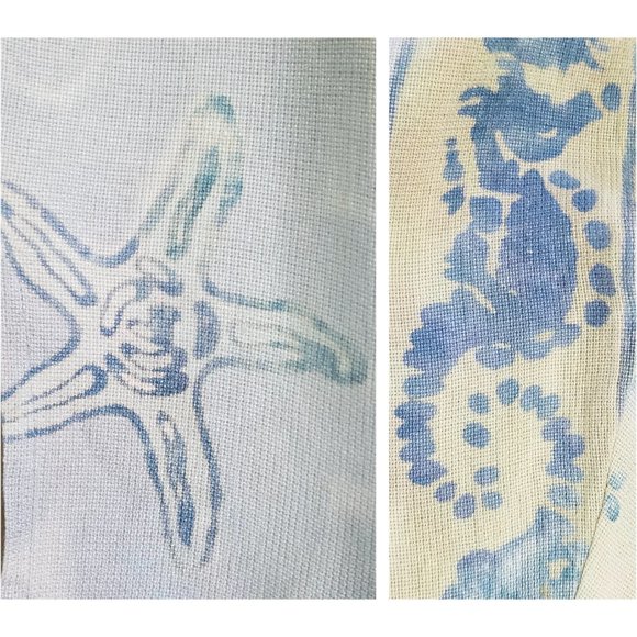 Las Manos Vintage Womens Lagenlook Top Shirt Sea Life Fish Seahorse Turtle - Picture 12 of 12